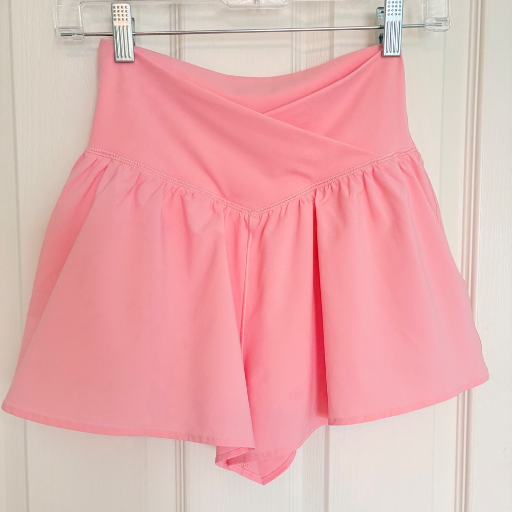 OFFLINE by Aerie Real Me Crossover Flowy Shorts Womens Small Pink Skort